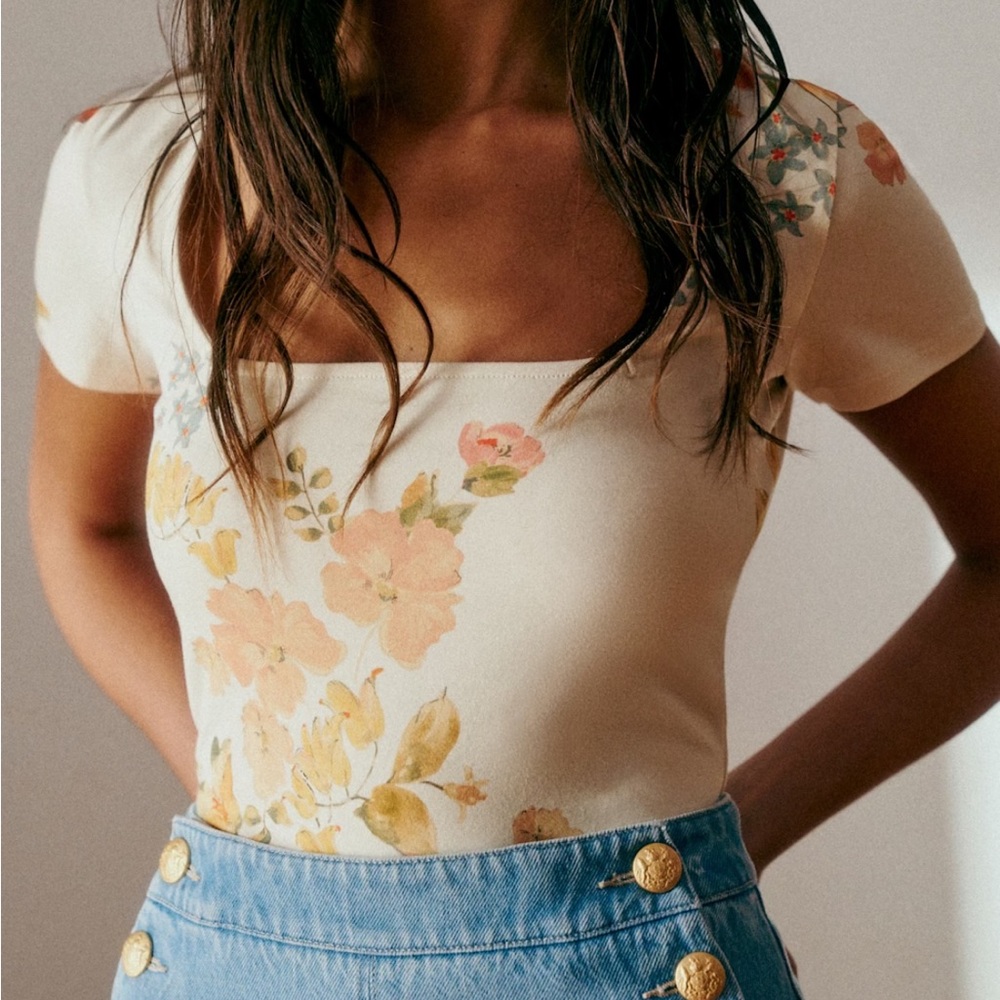 Sezane | Amara Tshirt in Cavli Print | sz Large